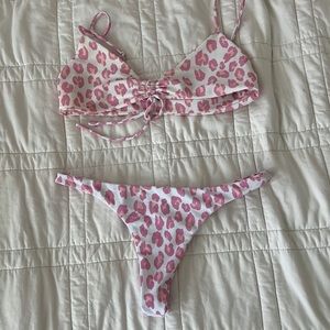 Bamba swim pink leopard TOP sz medium